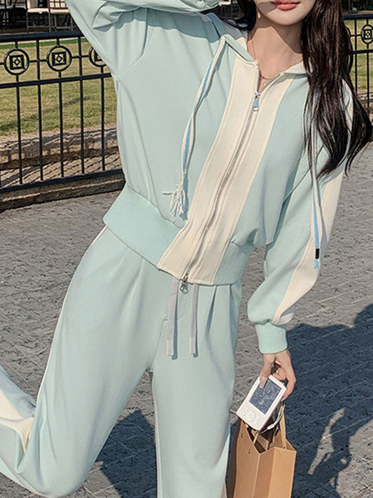 VERILADY |ベイビーブルースポーティスウェット×ワイドパンツ 2点セットアップ