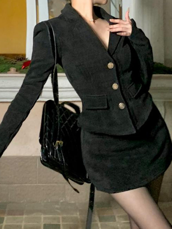 VERILADY |ヴィンテージ感ジャケット&スカート2点セットアップ