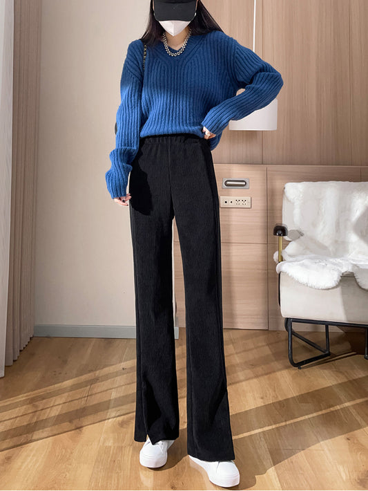 VERILADY | 韓国っぽニットパンツ ストレートパンツ 全3色2タイプ