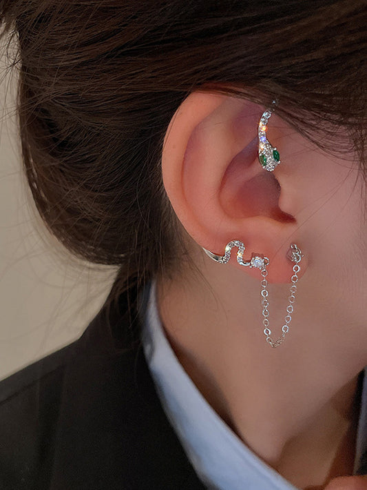 VERILADY |蛇デザインデザインイヤーアクセサリー イヤーカフ 耳掛 クリップ ピアス イヤリング