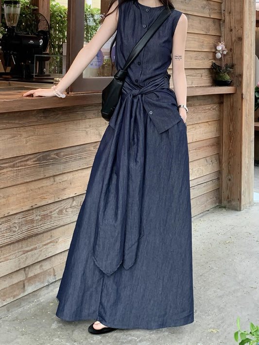 VERILADY |ウエストベルトブラウス+スカート2点セットアップ