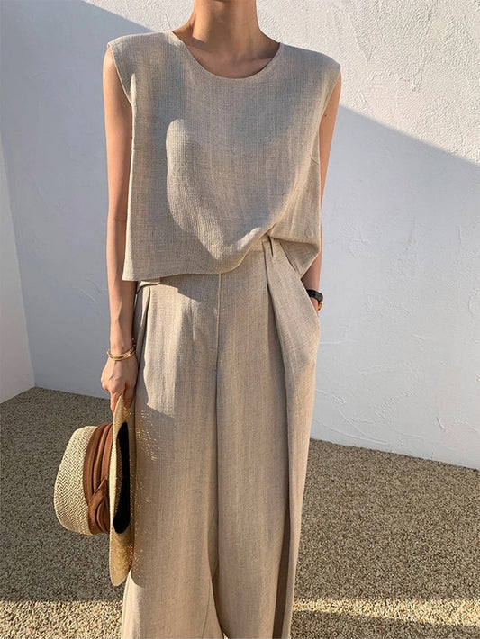 VERILADY |ノースリーブトップス&パンツ2点セットアップ