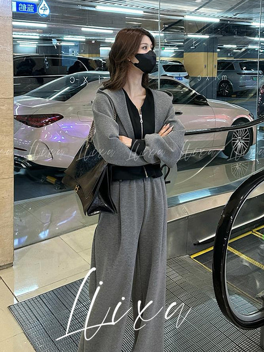 VERILADY |(予約販売)フェイクレイヤードカーディガン&ロングパンツ2点セットアップ