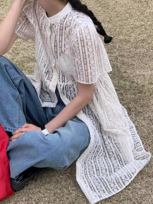 VERILADY |2WAYレイヤード透かし半袖ワンピース