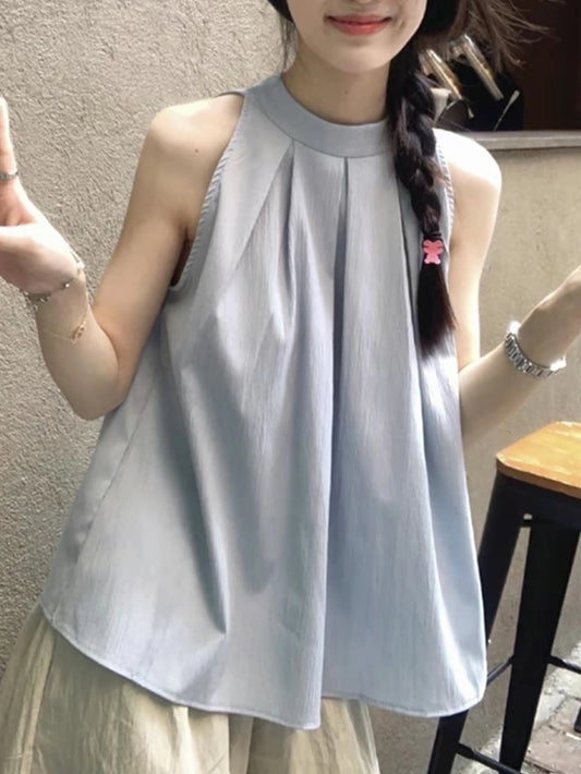 VERILADY |ノースリーブスタンドカラーシャツブラウス