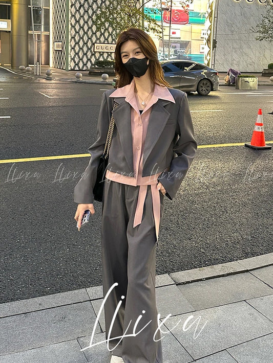 VERILADY |(予約販売)配色切替ジャケット&パンツ2点セットアップ