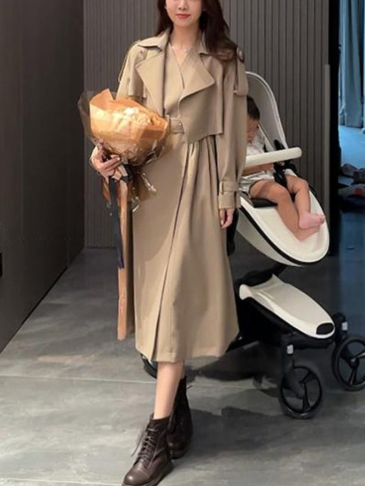 VERILADY |ノースリーブワンピース&ショートジャケット2点セットアップ レイヤードトレンチコート