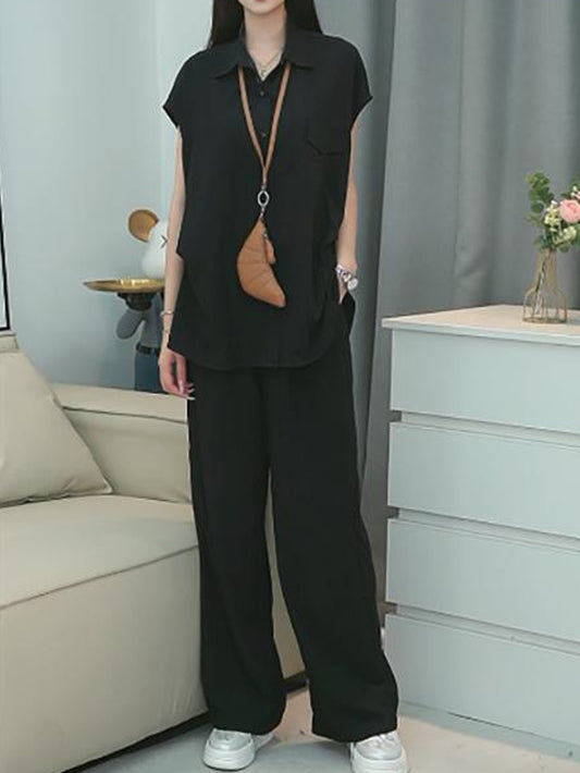 VERILADY |シアーシャツ&ワイドパンツ2点セットアップ