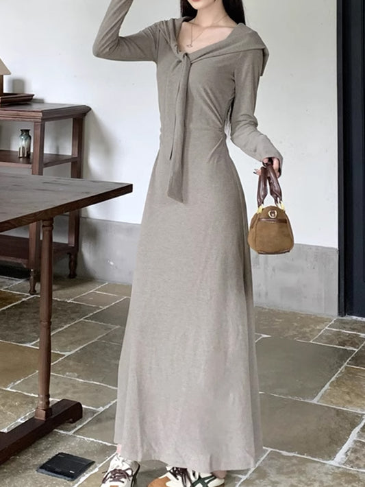 VERILADY |レイヤード肩掛け風ニットワンピース