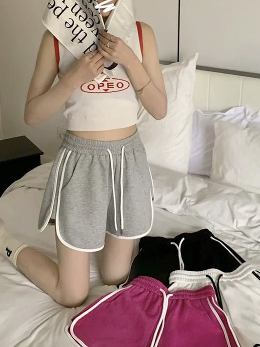 VERILADY |サイドラインデザインゴムウエストスポーツショートパンツ