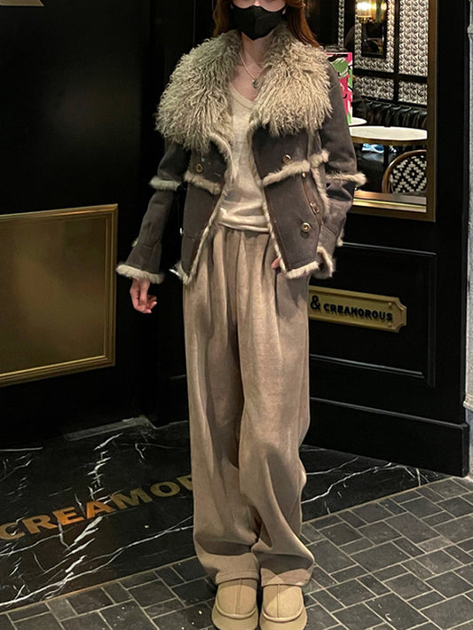 VERILADY |(予約販売)ヴィンテージ感ヴィーガンレザーボアブルゾンコート