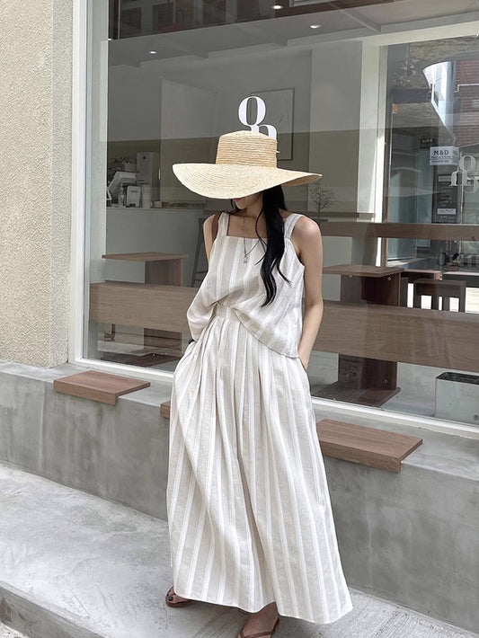 VERILADY |ストライプキャミソール&ロングスカート上下2点セットアップ