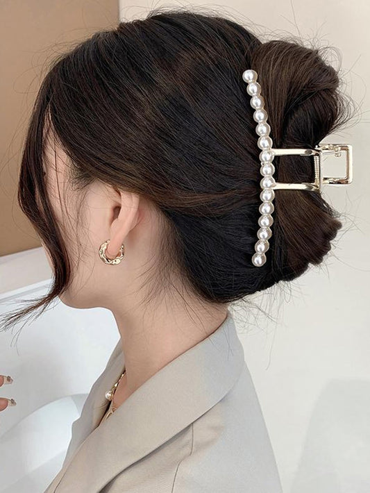 VERILADY |パールバンスクリップ 髪留め ヘアクリップ 髪飾り