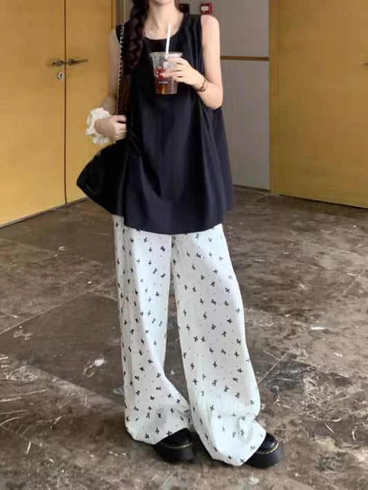 VERILADY |ノースリーブブラウス&ワイドパンツ上下2点セットアップ