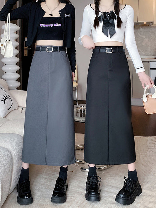 VERILADY | 韓国っぽハイウエストマキシ丈タイトスカート バックスリット 2色