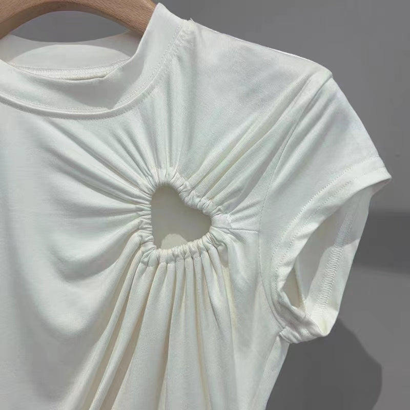 VERILADY | ハートデザインサマーニット半袖トップス ワイドパンツ 単品販売可