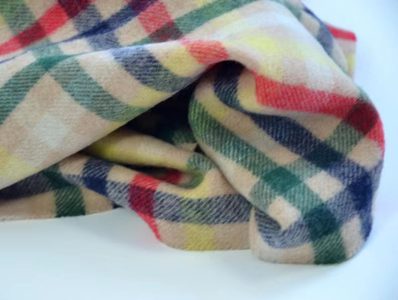 VERILADY | (在庫限り)チェック柄ウールマフラー 2色2サイズ 親子ストール ショール