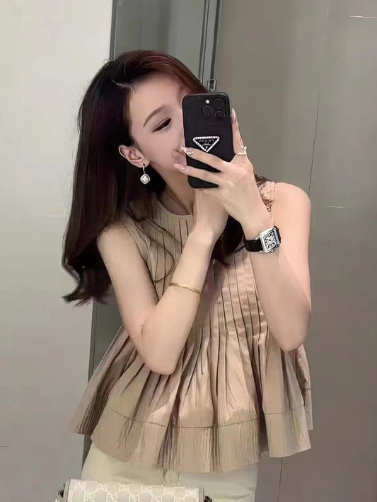 VERILADY |ギャザーノースリーブシャツブラウス