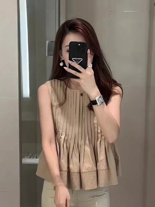 VERILADY |ギャザーノースリーブシャツブラウス