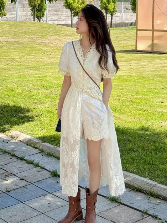 VERILADY |2WAYレースカーディガン&ショートパンツ2点セットアップ