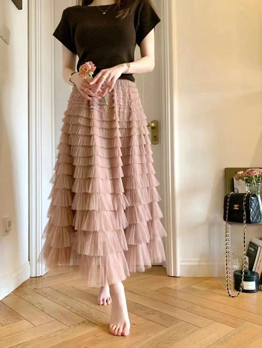 VERILADY | Chân váy vải tuyn xếp tầng mềm mại ngọt ngào đầy thú vị