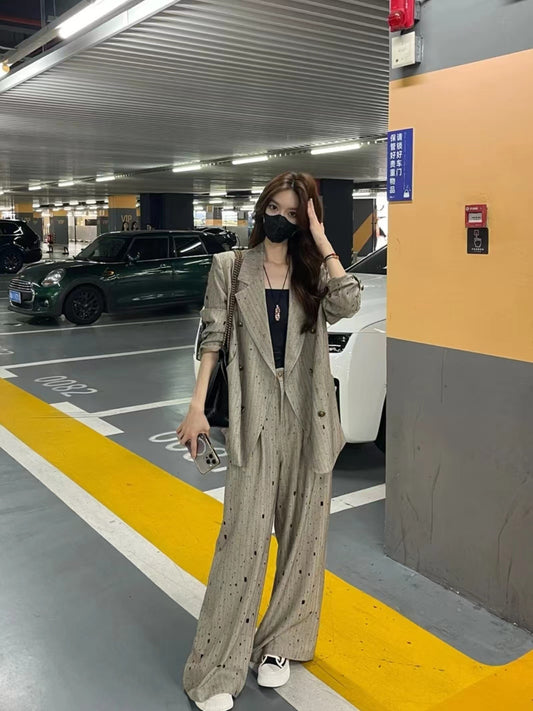 VERILADY |(予約販売)スーツジャケット&ワイドパンツ2点セットアップ