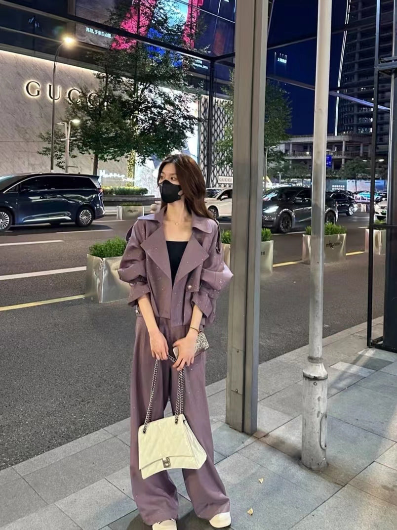 VERILADY |(予約販売)キラキララメ柄ジャケット&パンツ&キャミソール3点セットアップ