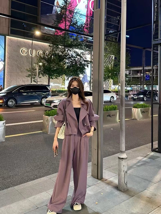 VERILADY |(予約販売)キラキララメ柄ジャケット&パンツ&キャミソール3点セットアップ