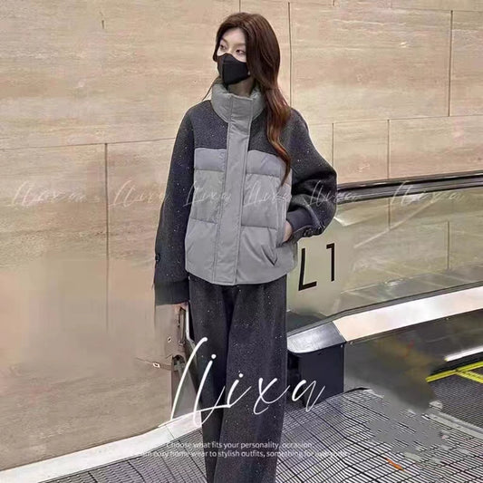 VERILADY |(予約販売)配色ダウンコート&ロングパンツ2点セットアップ