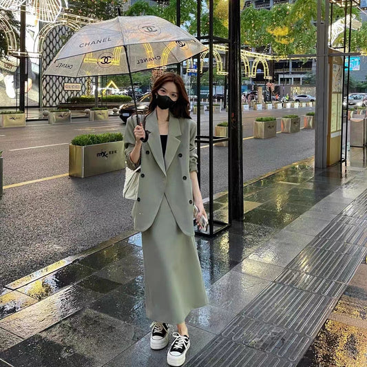 VERILADY |【予約販売】ボタンテーラードジャケット&バックスリットスカート2点セットアップ