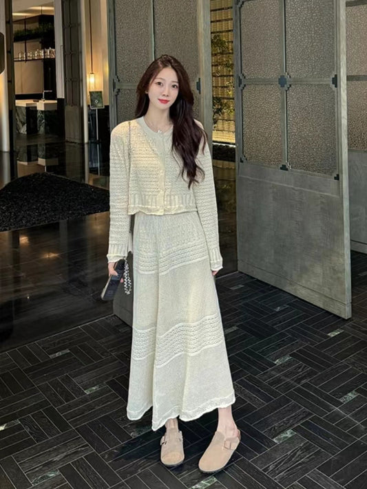 VERILADY |(予約販売)フェミニンカーディガン&ロングスカート2点セットアップ