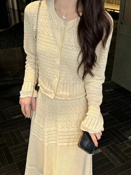 VERILADY |(予約販売)フェミニンカーディガン&ロングスカート2点セットアップ