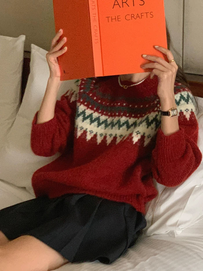 VERILADY |クリスマス風ノルディック柄ニットトップス セーター