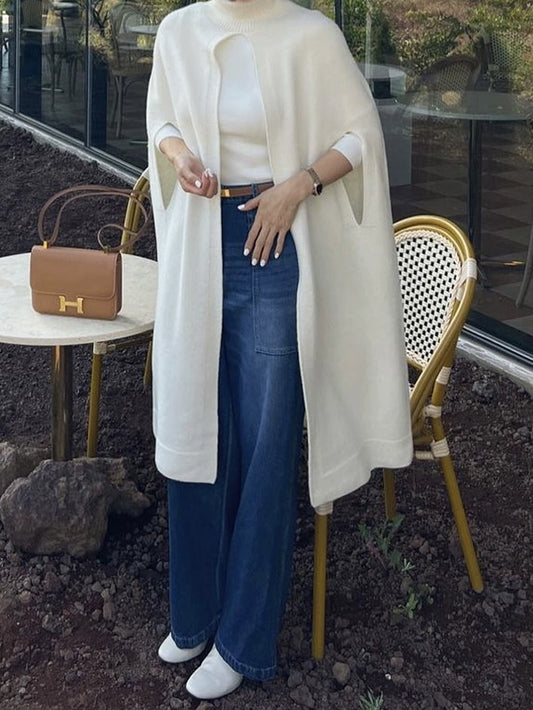 VERILADY | タートルネックニットポンチョケープスタイルセーター