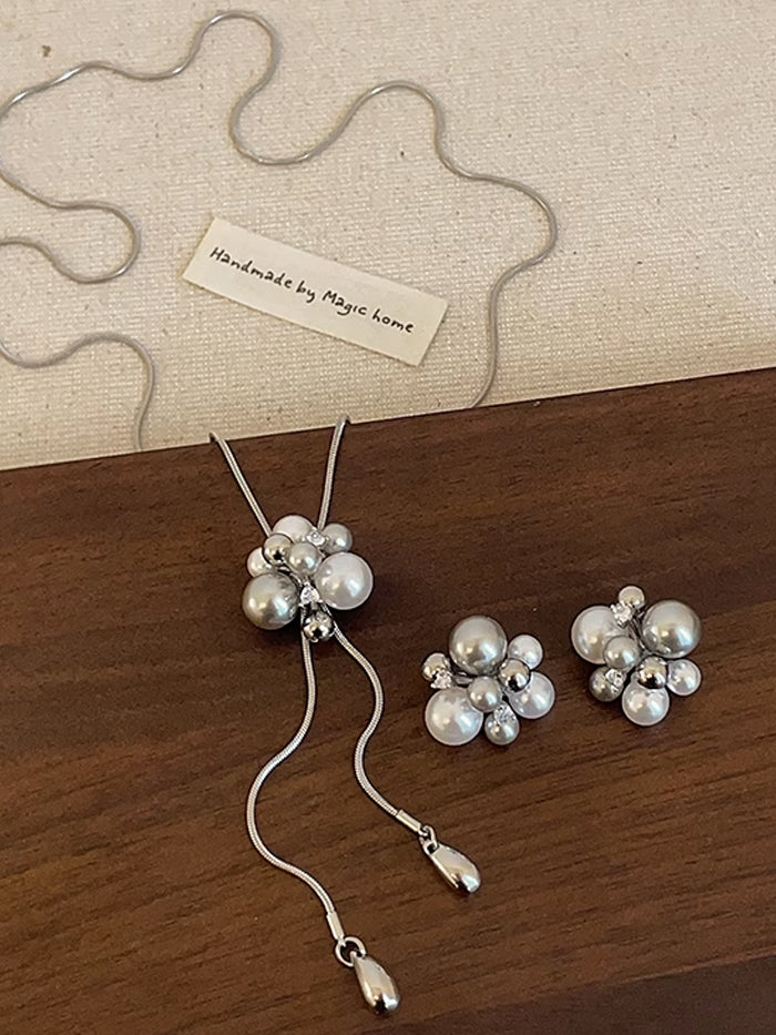 TikTokLIVE | パール風ネックレス パール風ピアス アクセサリー