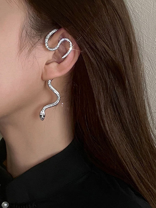 VERILADY | 蛇デザインきらきらおしゃれイヤーカフ 耳掛 クリップ ピアス アクセサリー イヤリング