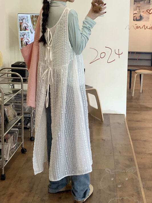 VERILADY |バックリボンレイヤードシアーキャミワンピース