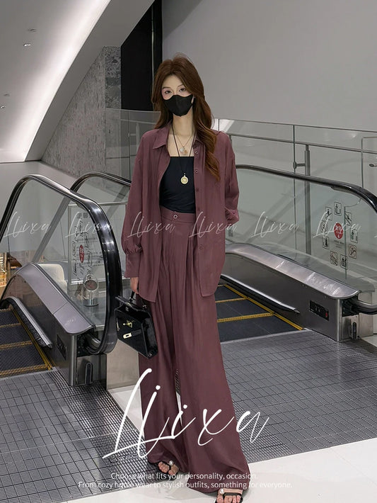 VERILADY |(予約販売)大人カジュアルシャツ+パンツ+キャミ3点セットアップ