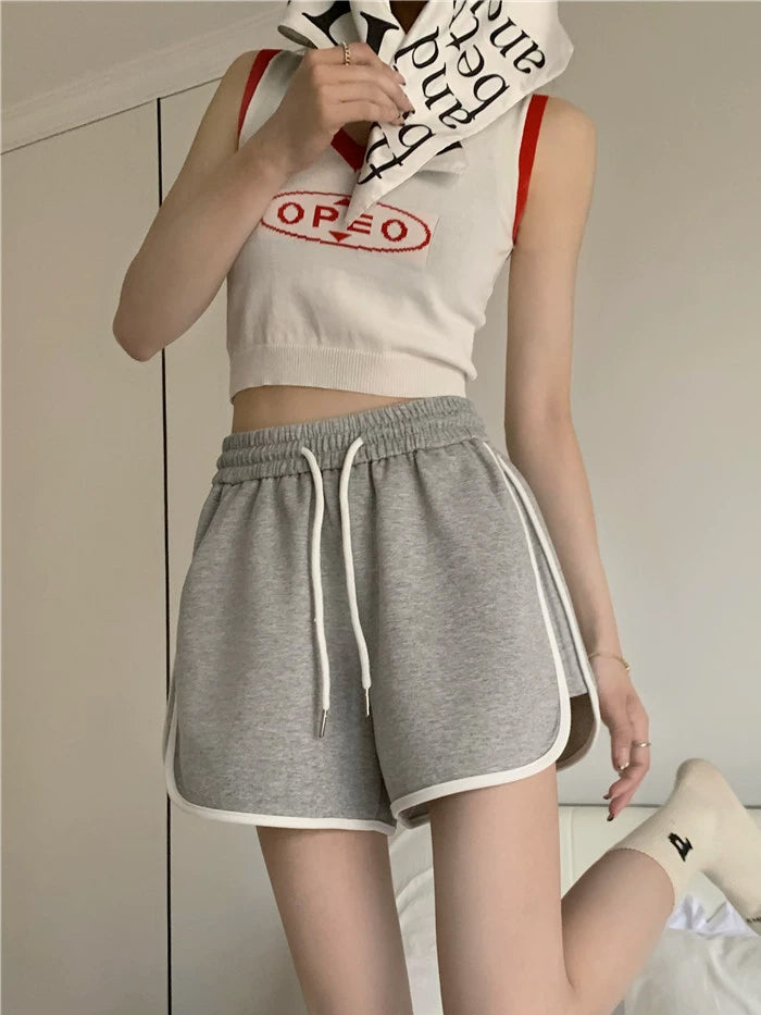 VERILADY |サイドラインデザインゴムウエストスポーツショートパンツ