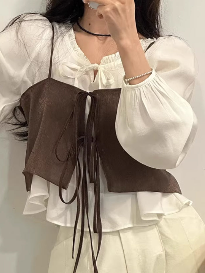 VERILADY |2WAY透け感シフォンレイヤードビスチェ