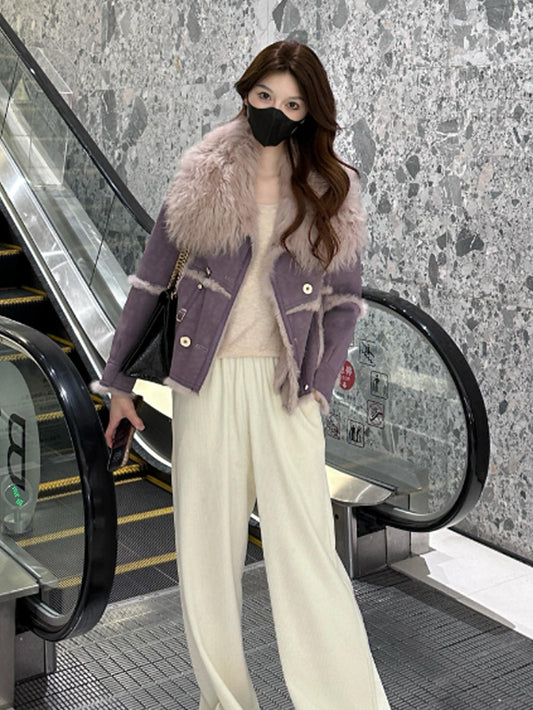 VERILADY |(予約販売)ヴィンテージ感ヴィーガンレザーボアブルゾンコート