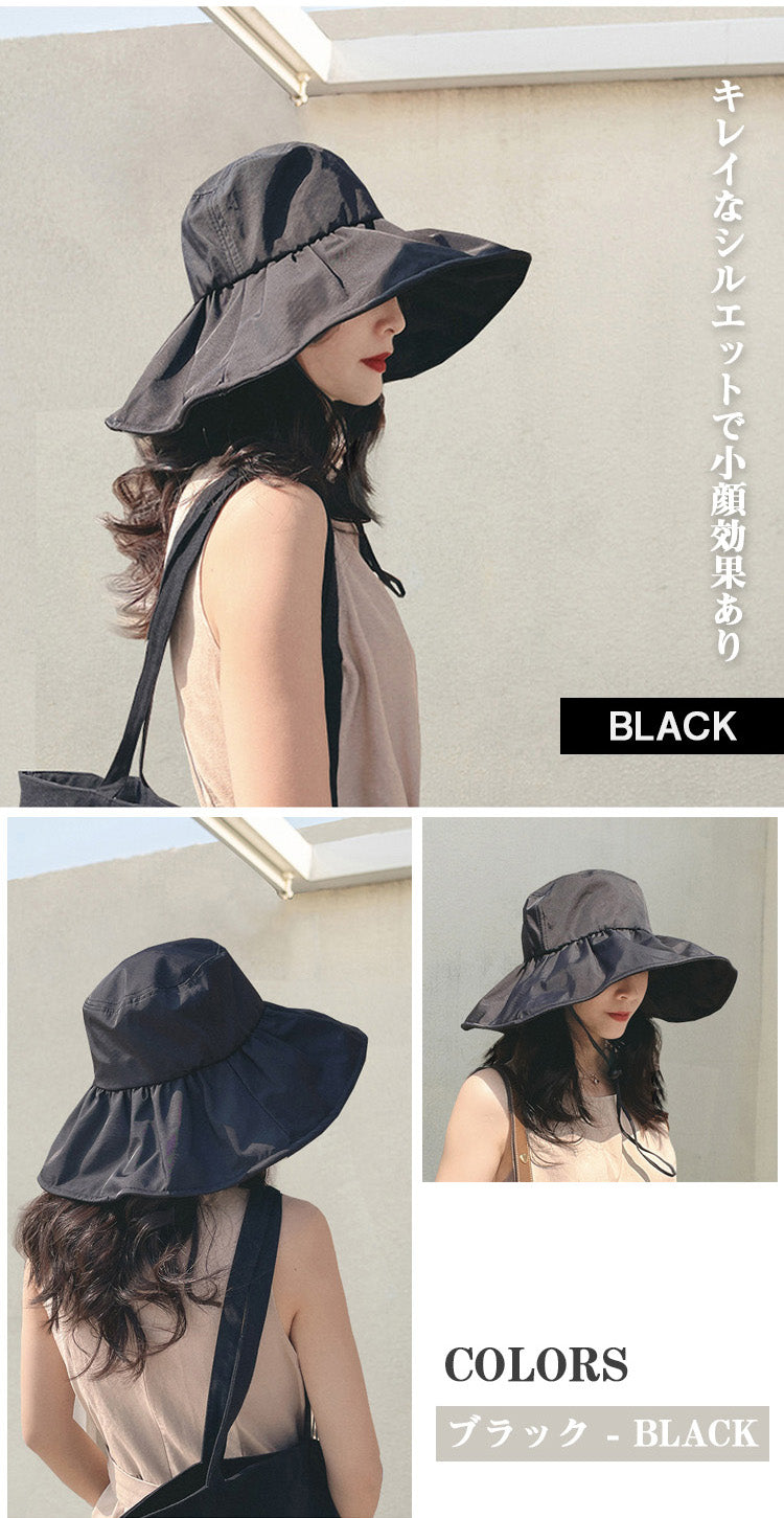 VERILADY |サファリハット あご紐付き レディースハット つば広帽子 5色展開
