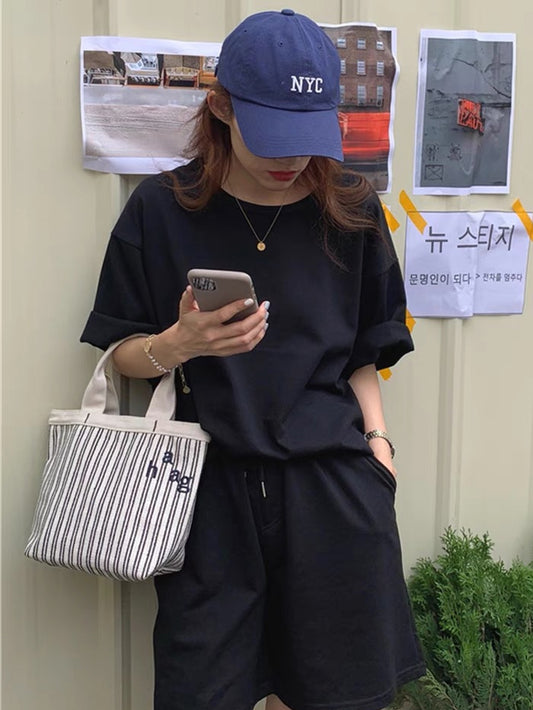 VERILADY |スウェット半袖Tシャツ&ショートパンツ上下2点セット