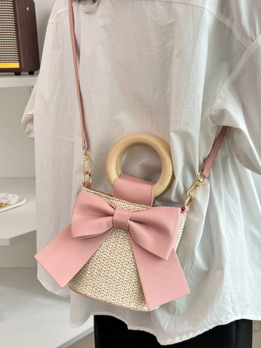 VERILADY |お洒落可愛いビッグリボン2wayかごバッグ