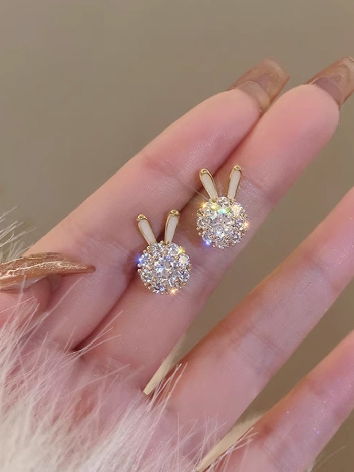 VERILADY | ぐるぐる回るうさぎ きらきらおしゃれピアス アクセサリー イヤリング