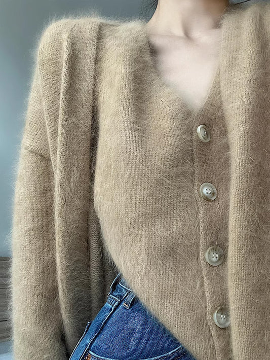 VERILADY |秋冬もちふわボッタンベスト&ロングカーディガン2点セットアップ