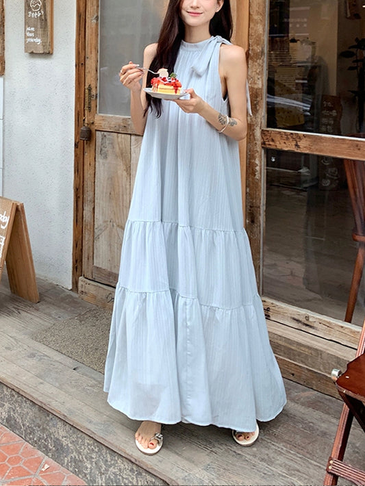 VERILADY |サマータイカラーホルターロングワンピース