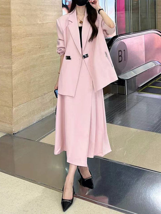 VERILADY |【予約販売】さくらピンクテーラードジャケット&ロングスカート2点セットアップ