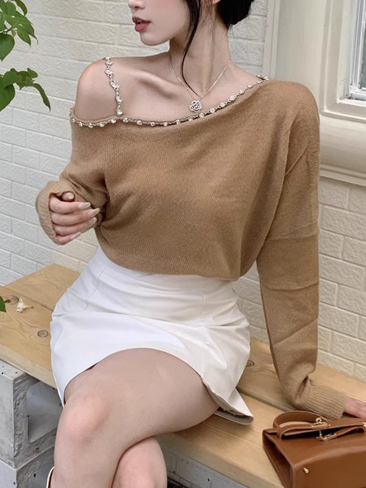 VERILADY |ちょい 肌見せ肩空きオータム薄手セーター