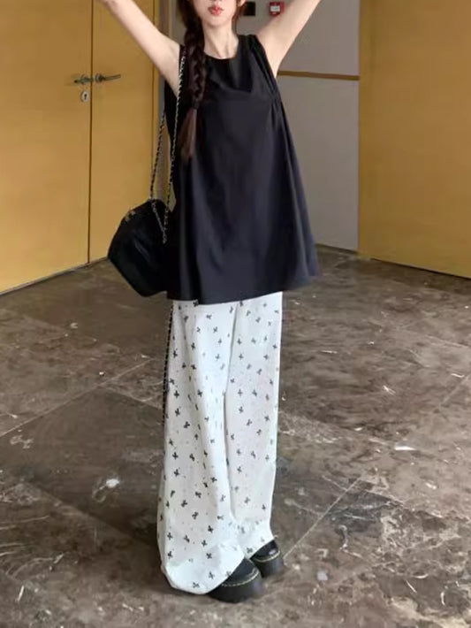 VERILADY |ノースリーブブラウス&ワイドパンツ上下2点セットアップ